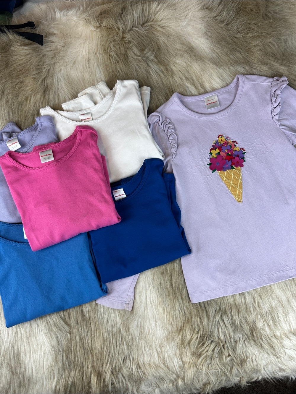 Hanna Andersson Girls Long Sleeve Shirt Bundle Size 6-7 Layering Basics